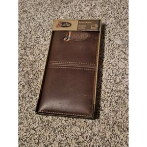 Justin Rodeo Wallet Genuine Leather RFID Brown Men's Bi-Fold Western